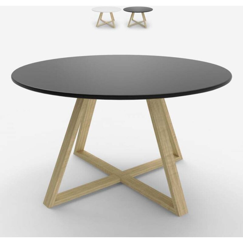 Ahd Amazing Home Design – Table basse ronde scandinave 80cm – Plateau MDF noir – Pieds en bois de hêtre massif – Design moderne et original Ahd Amazing Home Design – Table basse ronde scandinave 80cm – Plateau MDF noir – Pieds en bois de hêtre massif – Design moderne et original