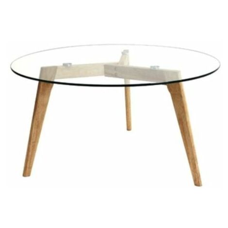 Table ronde - 45 x 80 cm - Bois - Transparent - Livraison gratuite