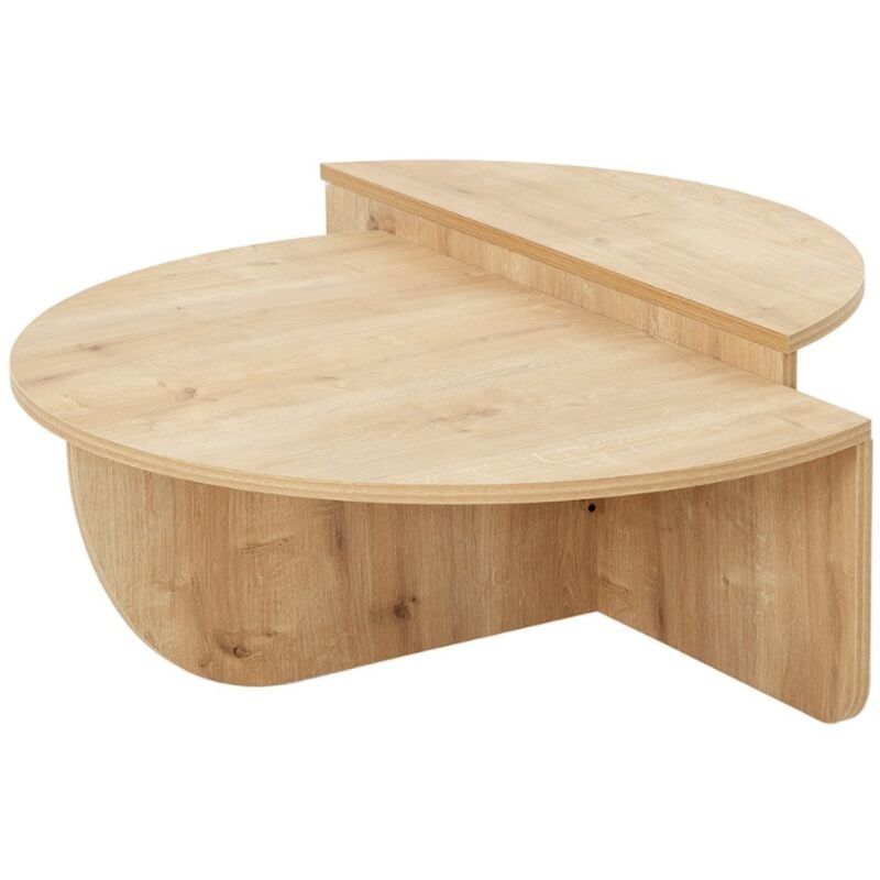 Concept-usine - carlow - Table basse ronde modulable couleur chêne clair