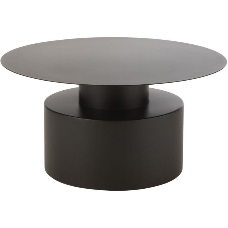 Hellin - Table basse ronde design en métal noir D80 - monza