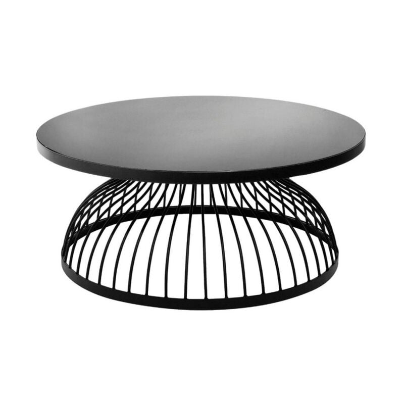 Table Basse Ronde Design 'Kushi' 90cm Noir