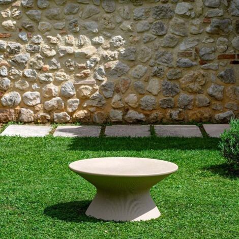 Table basse ronde design moderne terrasse jardin Fade T1-C  Couleur: Beige