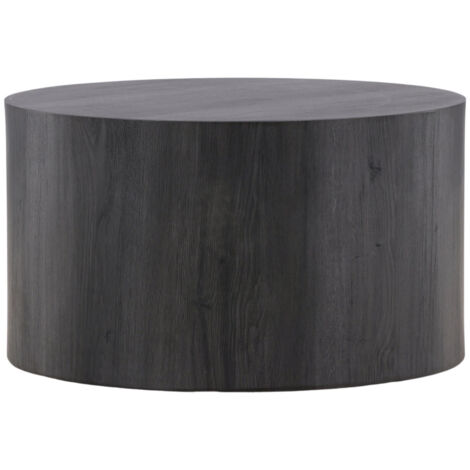Table basse ronde effet marbre ø80cm - Noir - York