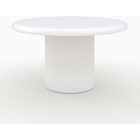 Rendez-Vous Déco – Table basse ronde en béton blanc cassé – Finition minérale résistante aux taches – Diamètre 75 cm – Hauteur 35 cm – Design méditerranéen