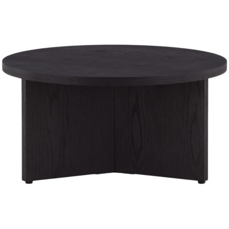 Table basse ronde en bois ø85cm - Noir - Salto