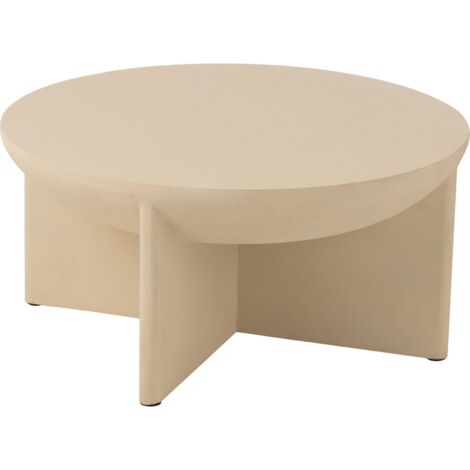 Table basse ronde en bois beige élégante pour salon moderne - Beige bois naturel