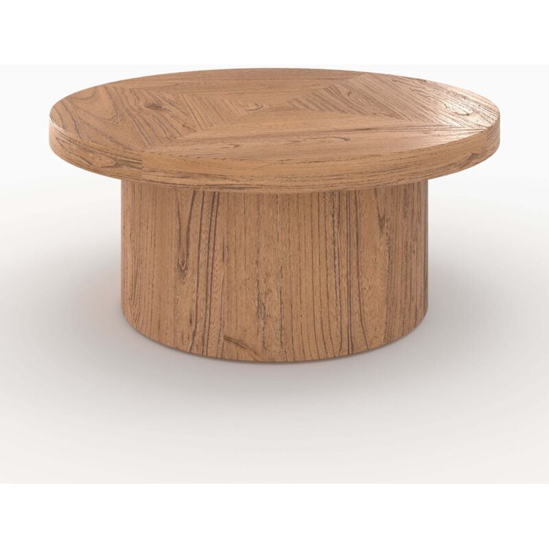 Table basse ronde en bois d'orme D80 cm - garance
