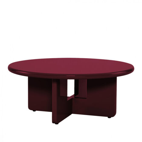 Table basse ronde en bois laqué ø80cm - Bordeaux - Paloma