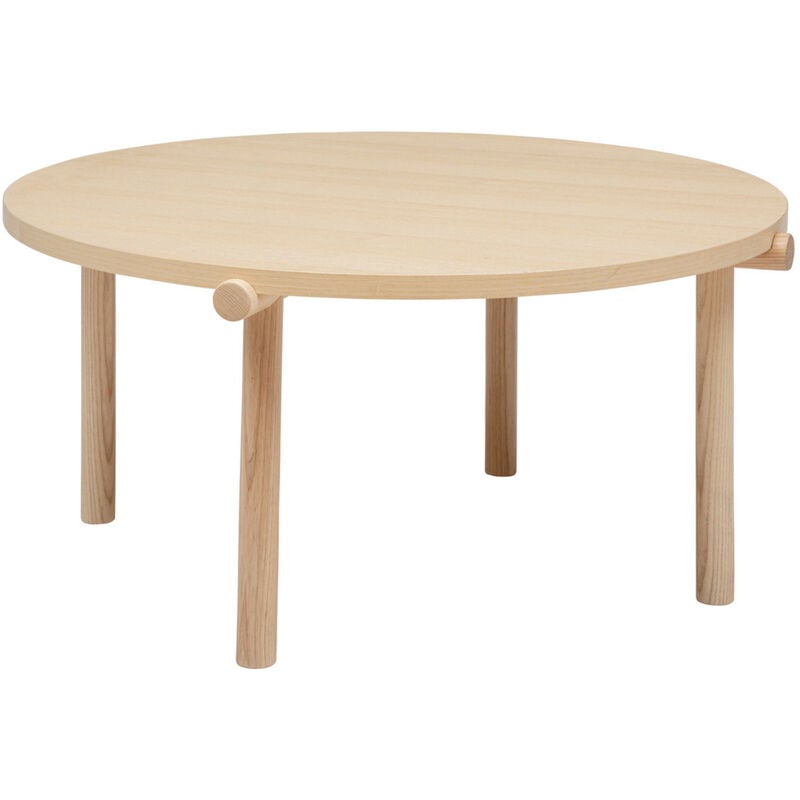 Pegane - Table basse ronde en bois mdf coloris naturel - diamètre 82 x Hauteur 40 cm