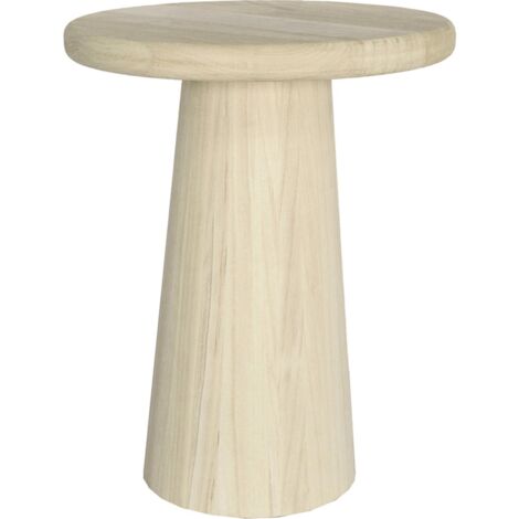 Table basse ronde en bois naturel paulownia design épuré - bois naturel clair