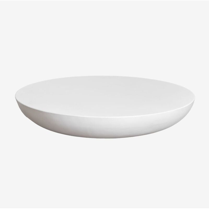 Sklum - Table basse ronde Ø105 cm en ciment Zenadia Blanc Cassé