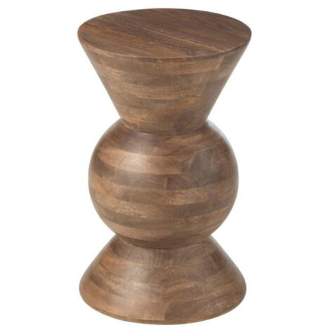 Table basse ronde en manguier brun - SUGAR