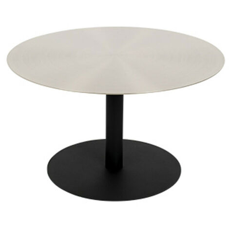Table basse ronde en métal brossé ø60cm - Argent - SNOW
