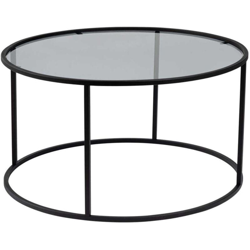 Asir Group Llc - Table basse ronde en métal et verre Aurum