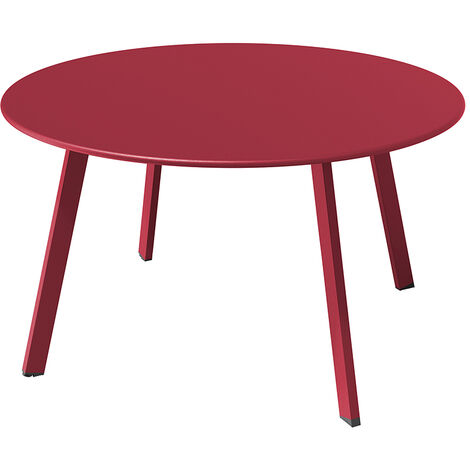 Table basse ronde en métal étanche – 70D x 70W x 40H cm – Capacité 23 kg – Pour salon, jardin, balcon – Facile à nettoyer