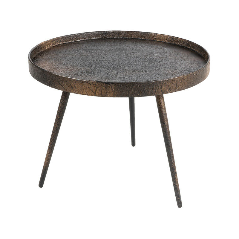 Table basse ronde en métal ø58cm - Bronze - jonamai