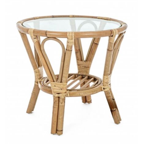 Table basse ronde en rotin canarien Bizzotto