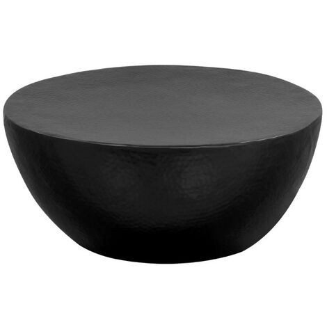 Table basse ronde métal martelé noir Sym
