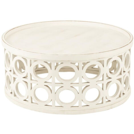Table basse ronde sculptée en bois D78 - CAHUITA