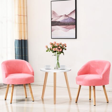 Table Basse Ronde Style Scandinave Moderne en MDF et Bois de pin Dim. Ø40 x 48H Blanc Maison Chic