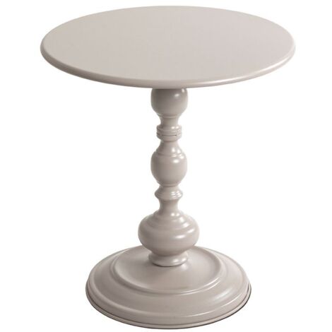 Table basse ronde Table d'appoint en métal coloris gris cachemire - Diamètre 42 x Hauteur 46 cm