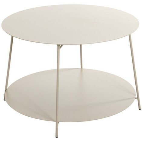Table basse ronde Table d'appoint en métal coloris gris - Diamètre 65 x Hauteur 40 cm