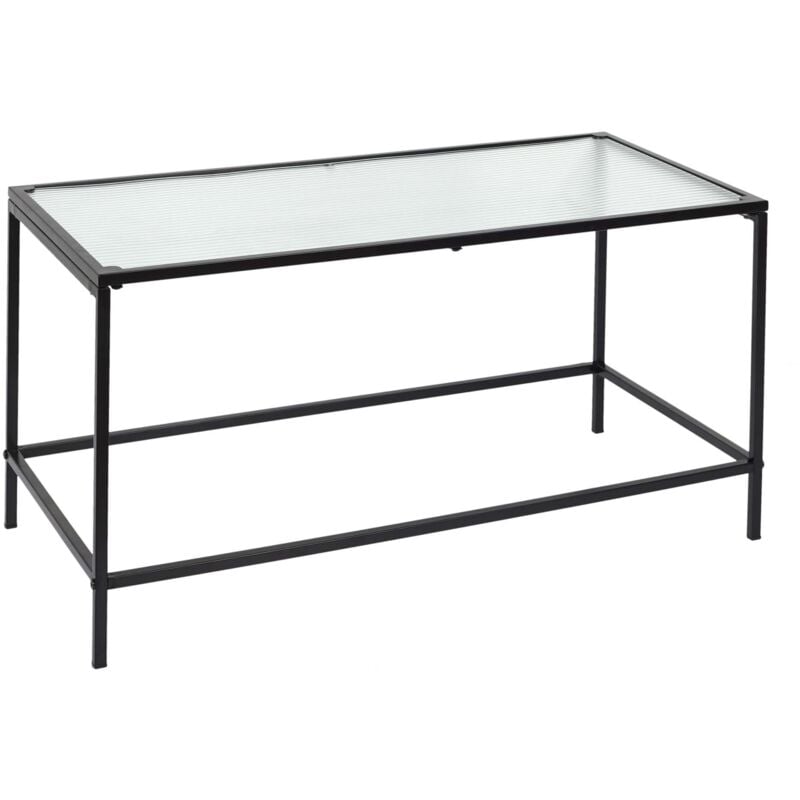 Table basse plateau en verre texturé Rosa