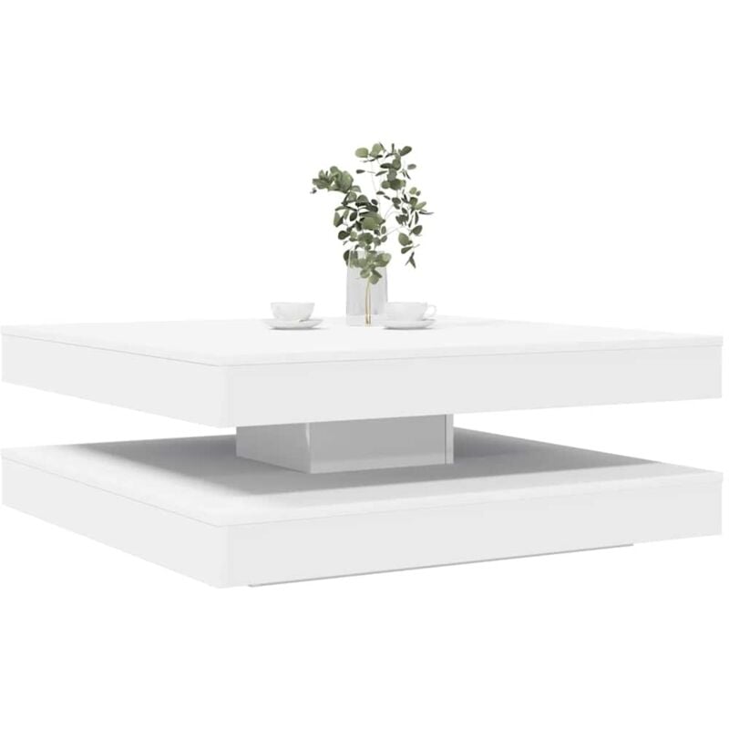 Vidaxl - Table basse rotative à 360 degrés blanc 90x90x34,5 cm