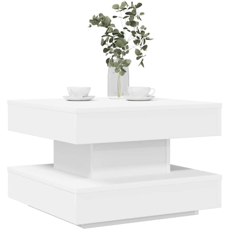 Vidaxl - Table basse rotative à 360 degrés blanc 50x50x34,5 cm