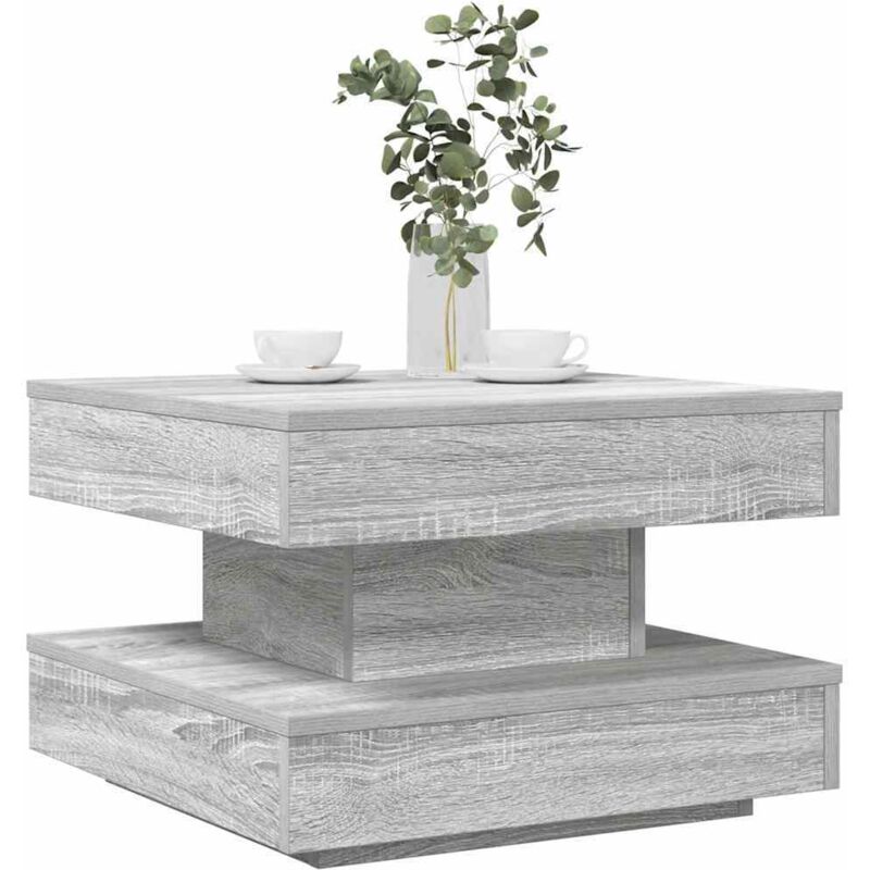 Vidaxl - Table basse rotative à 360 degrés sonoma gris 50x50x34,5 cm