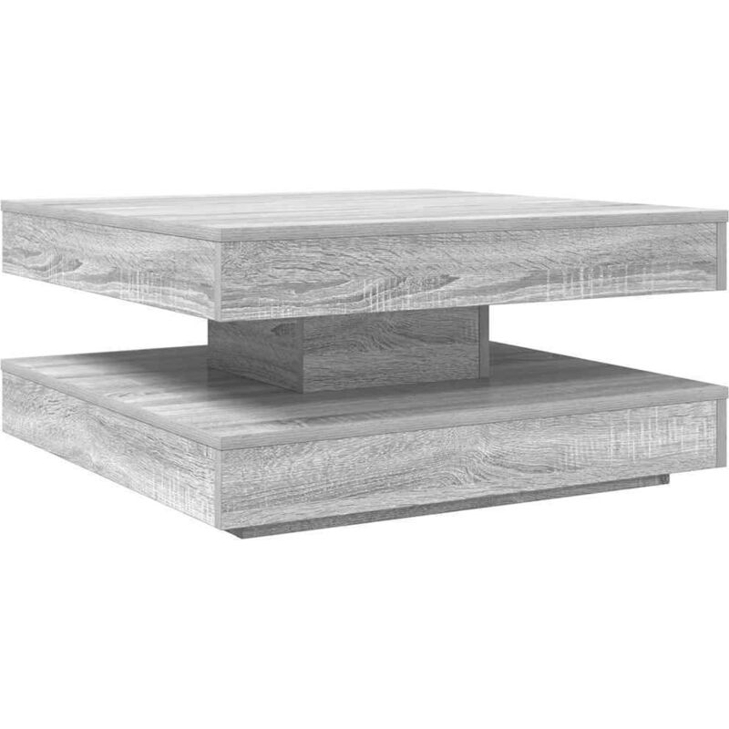 Vidaxl - Table basse rotative à 360 degrés sonoma gris 70x70x34,5 cm