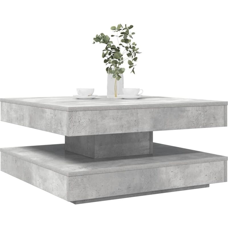 Table basse rotative à 360 degrés gris béton 70x70x34,5 cm vidaXL
