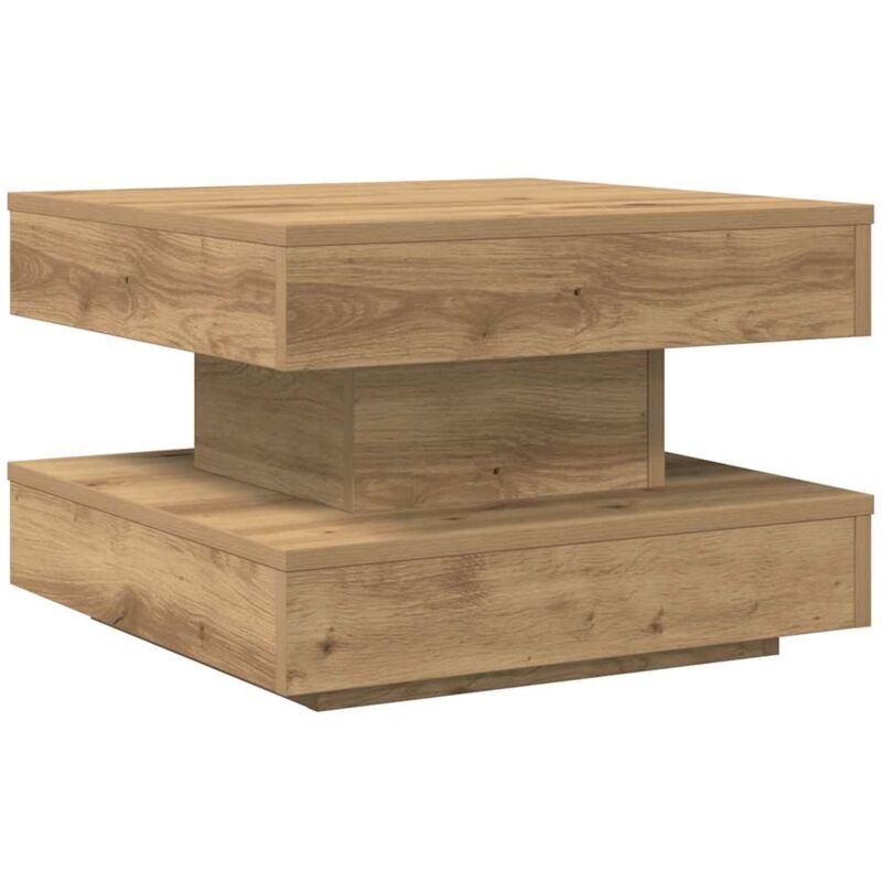Vidaxl - Table basse rotative à 360 degrés chêne artisanal 50x50x34,5 cm