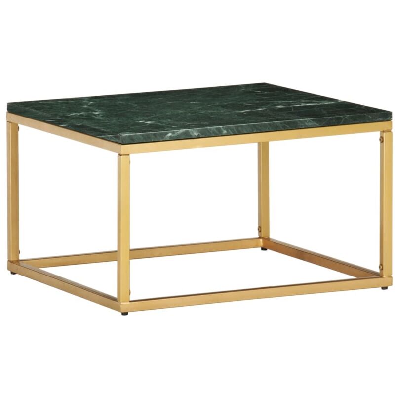 Vidaxl - Table basse Vert 60x60x35 cm Pierre véritable et texture marbre