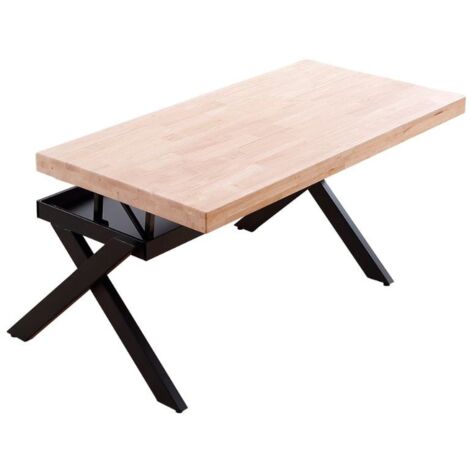 MIROYTENGO Table basse Rubo avec table basse relevable en style industriel nordique et noir Table basse moderne