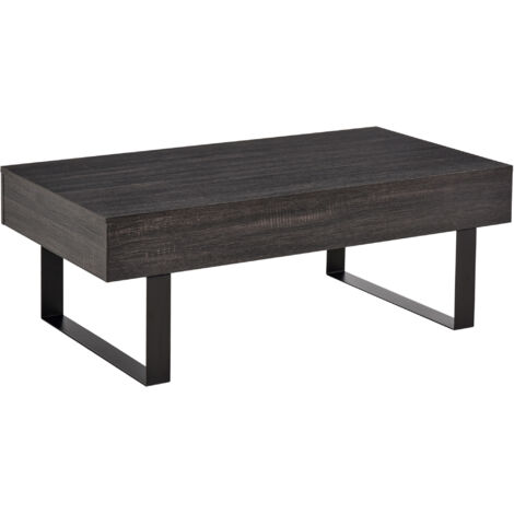 Table basse, salon avec tiroir, canapé-table moderne avec cadre métallique, table basse pour salon, 110 x 60 x 40 cm, gris foncé