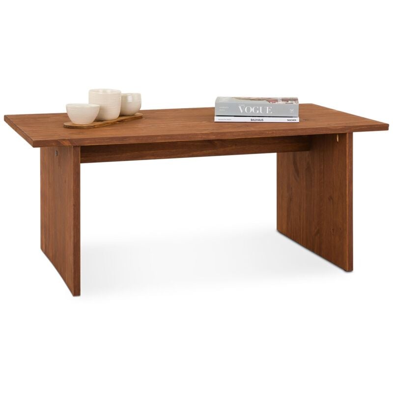 Idimex - Table basse salto en bois massif - Brun foncé