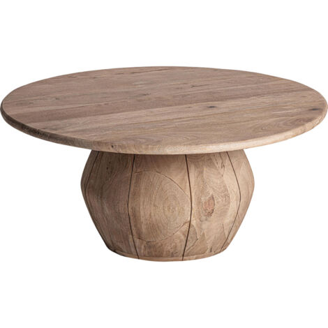Table basse sculpturale en bois de manguier brun clair vieilli - Brun clair vieilli bois de manguier