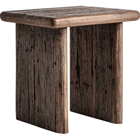 Table basse sculpturale en bois tropical marron vieilli - Marron foncé effet vieilli
