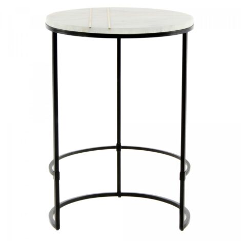 Table basse semi artisanal en marbre EKE 45x45 blanc
