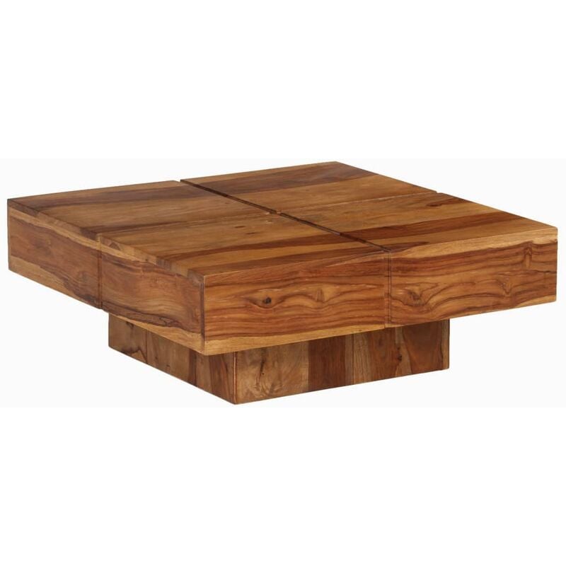 Nova - inlife Table basse Bois massif de Sesham 80 x 80 x 30 cm - Brun