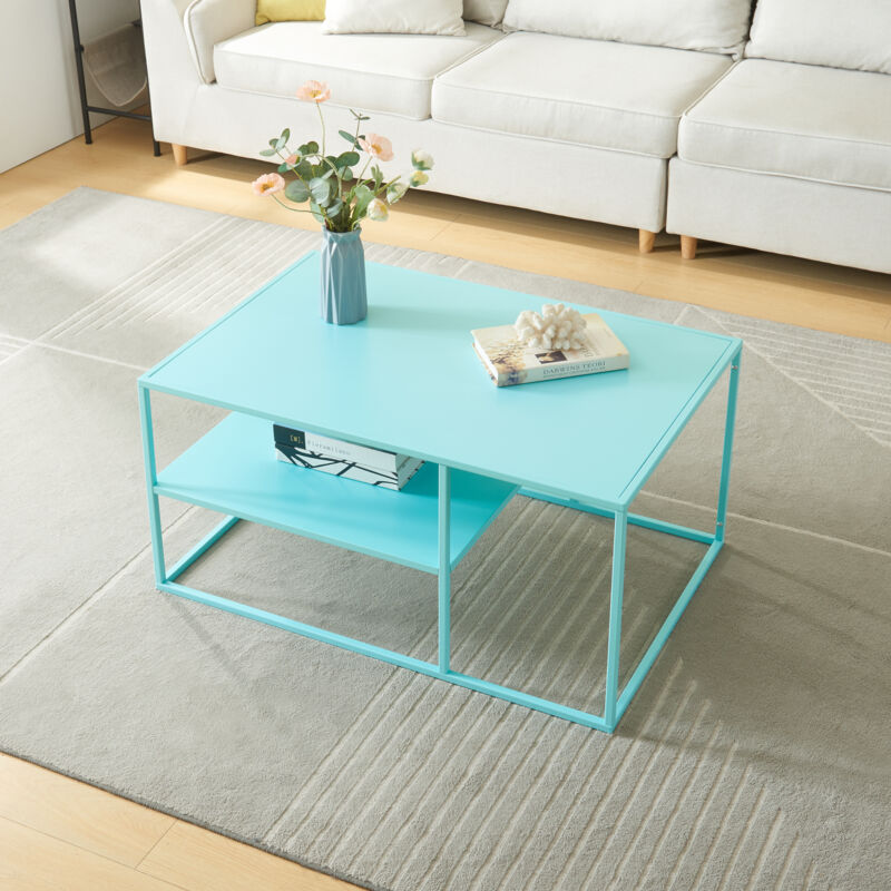 [en.casa] - Table basse Solund du Salon Rectangulaire 45 x 90 x 60 cm bleu menthe