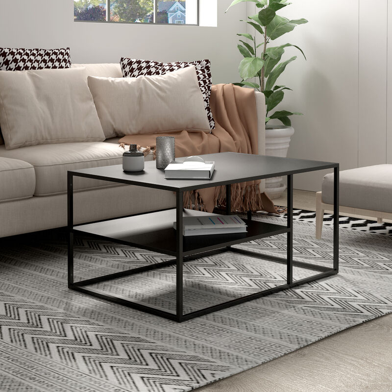 [en.casa] - Table basse Solund du Salon Rectangulaire 45 x 90 x 60 cm Noir