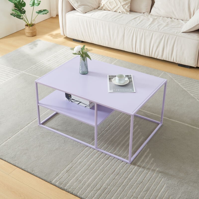 [en.casa] - Table basse Solund du Salon Rectangulaire 45 x 90 x 60 cm violet