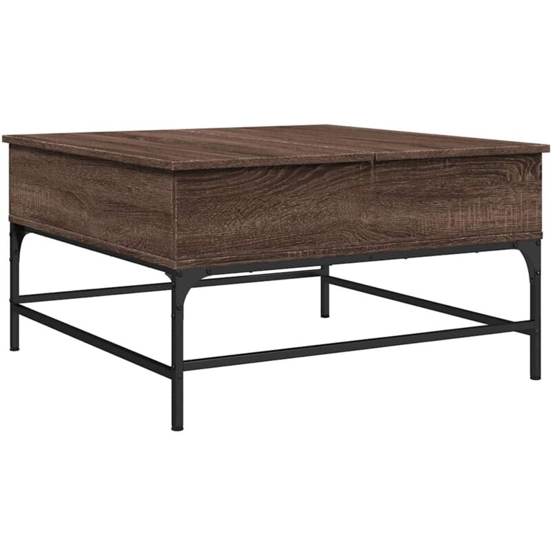 Vidaxl - Table basse chêne marron 80x80x45 cm bois d'ingénierie et métal