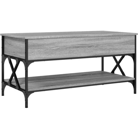 Table basse sonoma gris 100x50x50 bois d'ingénierie et métal