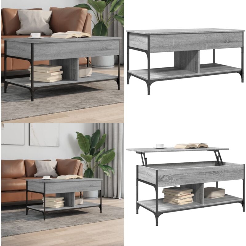 Vidaxl - Table basse sonoma gris 100x50x50 cm bois d'ingénierie et métal - Table Basse - Meuble Salon - Table D'appoint - Table Canapé - Design