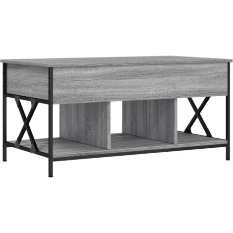 Table basse sonoma gris 100x55x50 bois d'ingénierie et métal