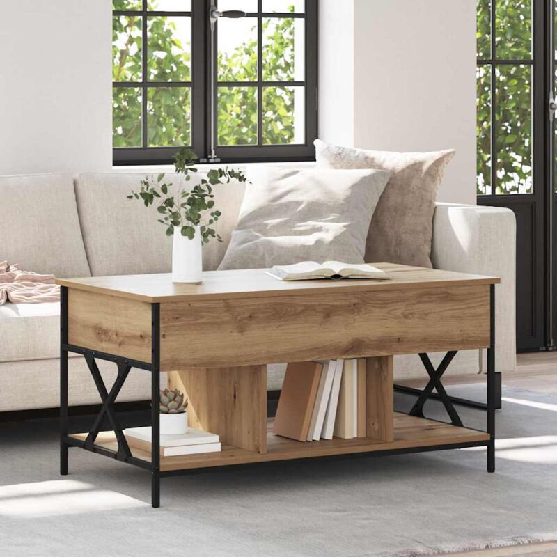 vidaXL Table basse Chêne artisanal 100 x 55 x 48,5 cm