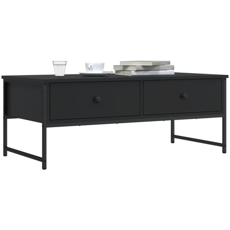 Table basse noir 101x49x39,5 cm bois d'ingénierie